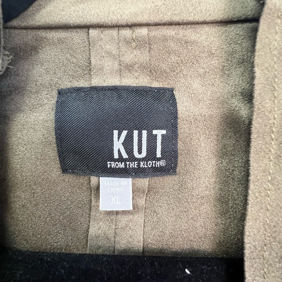 Kut From The Kloth Olive Faux Suede Draped Jacket XL - Picture 3 of 7